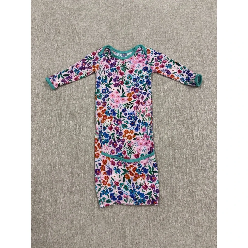 Little Sleepies Sweet Pea Infant Gown Bamboo Pajama Size Newborn NB Floral